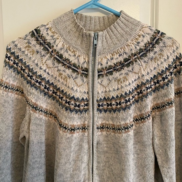 Tiara International Vintage Fair Isle Zip Up Sweater - Picture 3 of 10